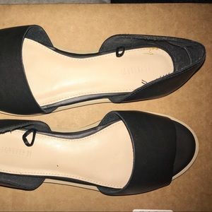 NWOT Black Open-toe flats